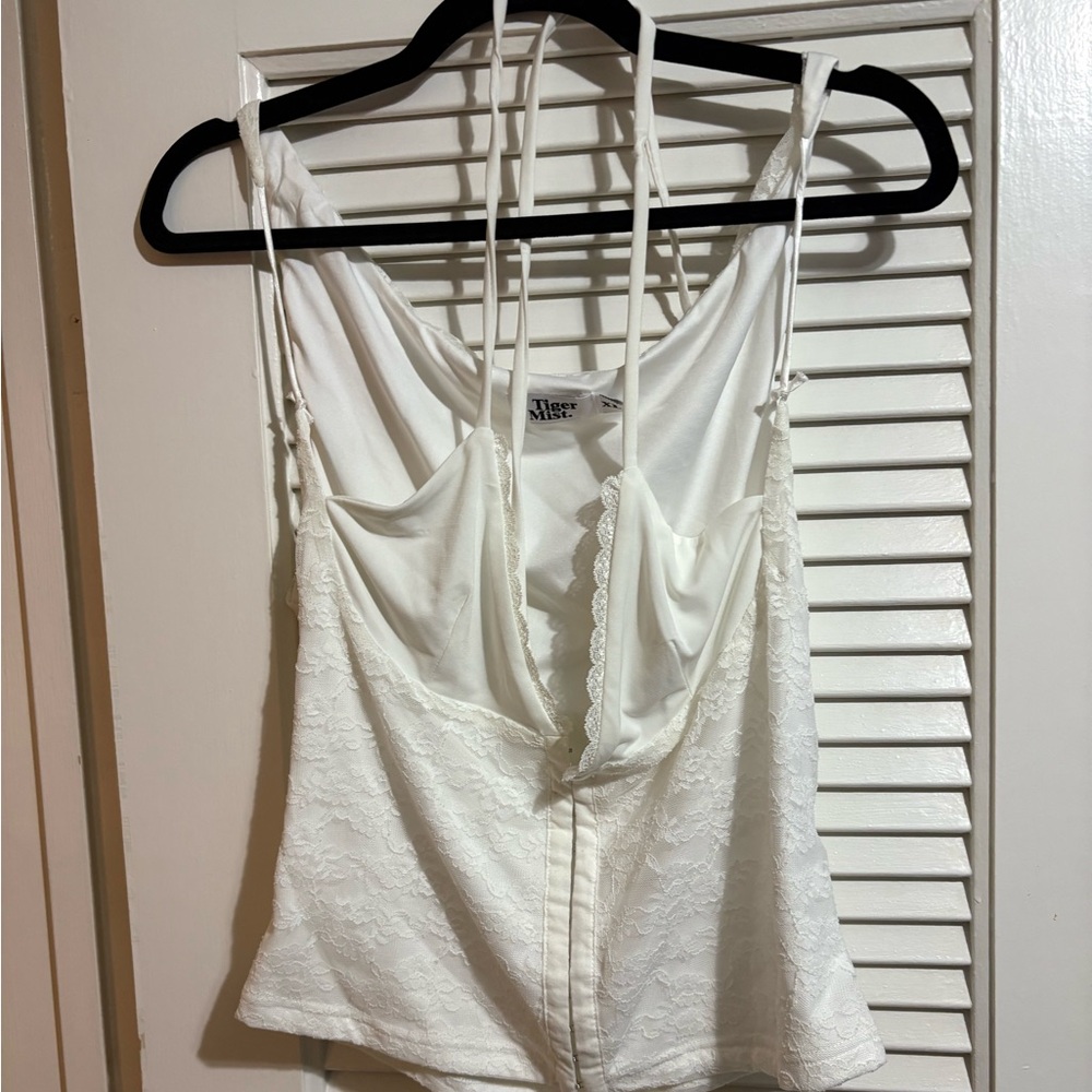 Tigermist White Lace Women’s Top